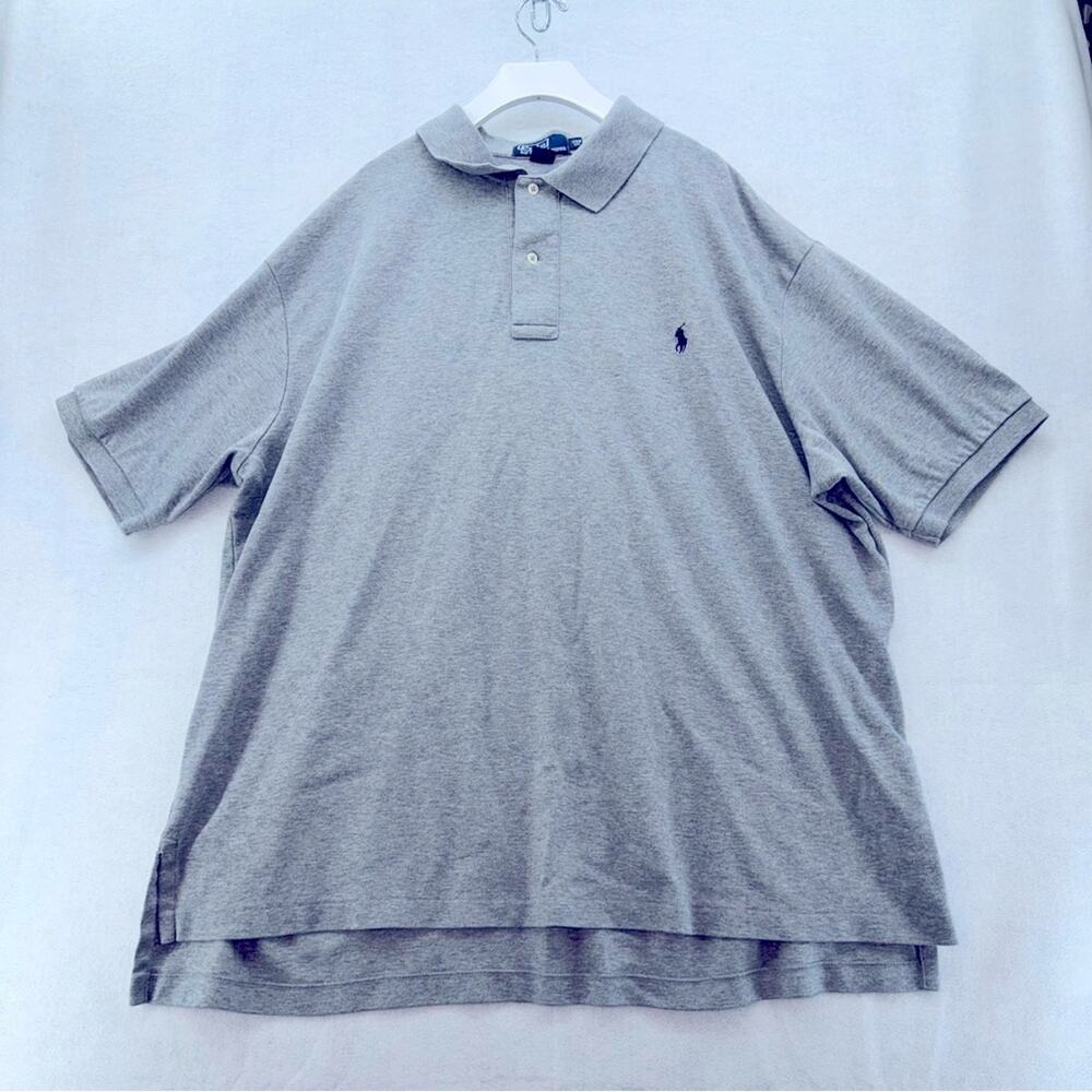 Men’s Soft Cotton Polo Ralph Lauren Polo Shirt Grey Heather size 2X Big